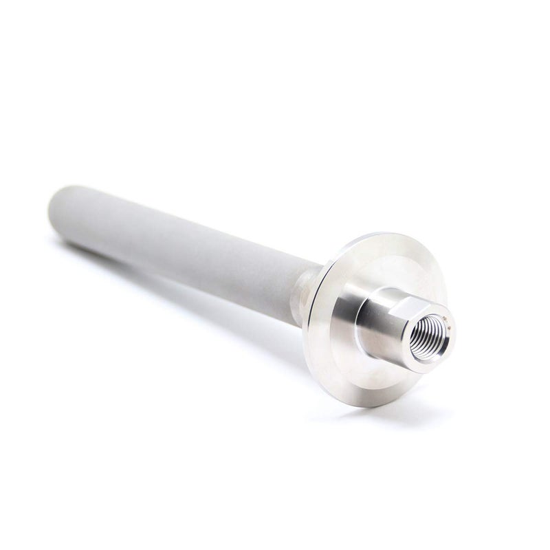 QiiMii Stainless Steel Ferrule TC 1.5" Tri-Clamp Diffusion Stone, 2 Micron Aeration Stone, Carbonation Stone with 1/4" NPT CO2 inlet (6" Length, 1/4" Female NPT) - Image 1